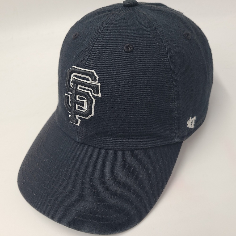 San Francisco Giants Hat Strapback 47 Brand Clean Up Black White MLB Baseball